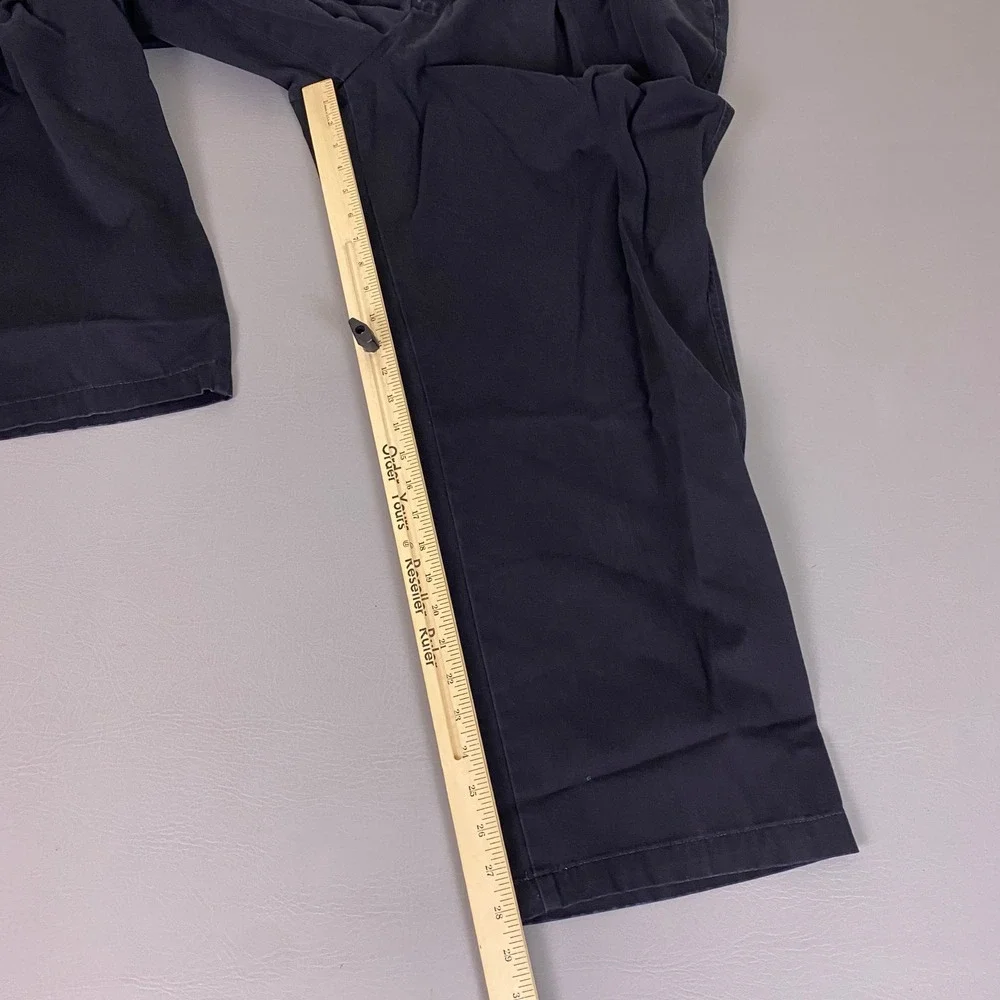 Savane Pants Men's 46x30 Relaxed‎ Fit Navy Blue Pleated Front Cotton Chino *